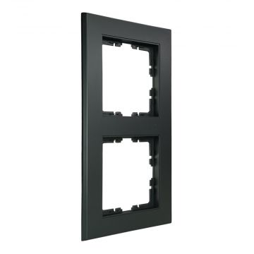 EMhub Quadro55 (by Kopp) afdekraam 2-voudig - zwart mat (4088089)