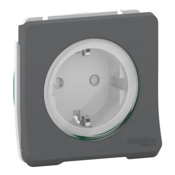 Schneider Electric inzetstuk voor opbouw stopcontact IP55 - Mureva Styl  antraciet (MUR36134)