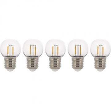 Bailey LED filament helder kogel E27 2700K 2W 180lm IP44 ecopack per 5 (144082)