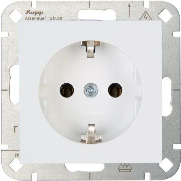 Kopp stopcontact met randaarde - HK07 mat wit (949332006)
