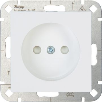 Kopp stopcontact zonder randaarde met kinderbeveiliging - HK07 mat wit (948632004)