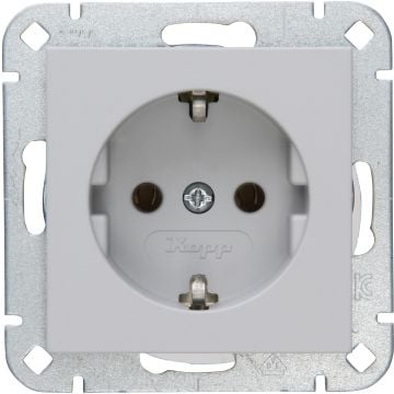 Kopp stopcontact met randaarde - HK07 mat grijs (949334008)