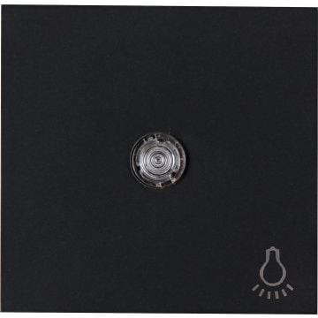 Kopp bedieningswip met lens en licht symbool - HK07 mat zwart (490447002)