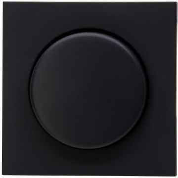Kopp centraalplaat met knop voor draaidimmer - HK07 mat zwart (490650008)