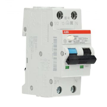 ABB aardlekautomaat 1-polig+nul 25A B-kar 300mA (DS201 B25 A300)