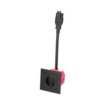 Kopp stopcontact met randaarde brandwerend - HK07 stekerbaar matzwart (521450014)