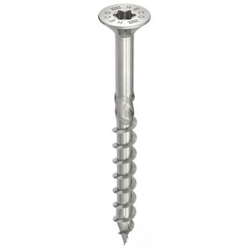 Heco spaanplaatschroeven TX20 met RVS A2 platkop 4.0x40mm - deeldraad per 200 stuks (61677)