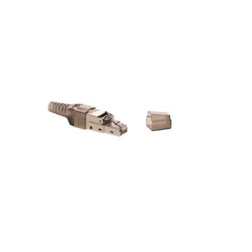 RJ45 connector CAT6a shielded - alleen voor stugge kern - toolless per stuk (DC-RJ45-SFTP6AS-PRO)