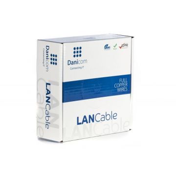 Danicom CAT6a S/FTP kabel soepel PVC rol van 50 meter - grijs (DC-SFTP6A-50-FCA)