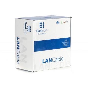 Danicom CAT6a S/FTP kabel stug LSZH rol van 100 meter - blauw (DC-SFTP6A-100S-ECA)