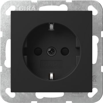 Gira stopcontact met randaarde - systeem 55 zwart mat (4453005)
