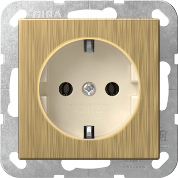 Gira stopcontact met randaarde zonder klemmen - systeem 55 brons-creme wit (4466613)