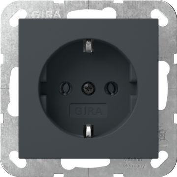 Gira stopcontact met randaarde - systeem 55 antraciet (446628)