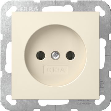 Gira 2-polig stopcontact zonder aardcontact - Systeem 55 crème (448001)