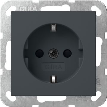 Gira stopcontact met randaarde en kinderbeveiliging - systeem 55 antraciet (475528)