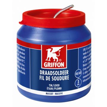 GRIFFON draadsoldeer tin/lood 40/60 massief diameter 3mm pot 500gr (1236227)