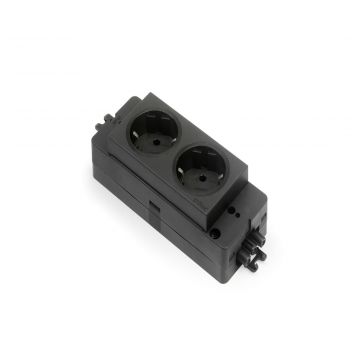 Bachmann contactblok Type910 2x stopcontact, GST in- & uitgang - zwart (79.55.001 )