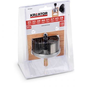 Kreator klokboren gatzagen tbv hout 26-68mm 25mm diepte 8-delig (KRT100403)