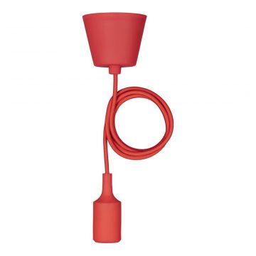 Bailey hanglamp E27 met 1,5 meter textielsnoer - rood (141584)
