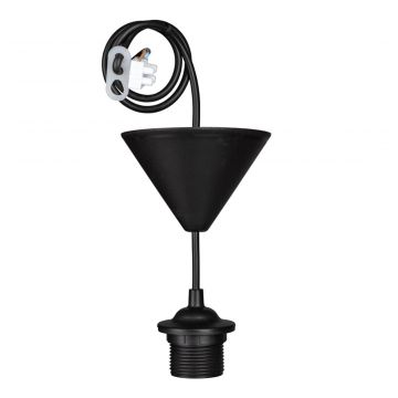 Bailey hanglamp E27 met 0,8 meter snoer - zwart (141258)