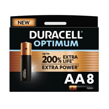 Duracell Optimum alkaline batterijen AA 1,5V - verpakking 8 stuks (D137684)