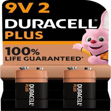Duracell Plus alkaline batterijen 100 9V - verpakking 2 stuks (D142268)