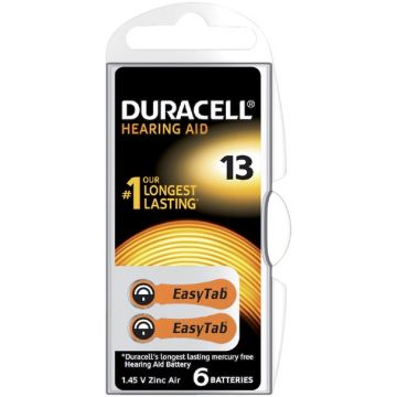Duracell gehoorapparaat batterijen 13 - verpakking 6 stuks (D96077566)