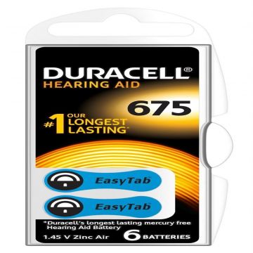 Duracell gehoorapparaat batterijen DA 675 - verpakking 6 stuks (D96077580)