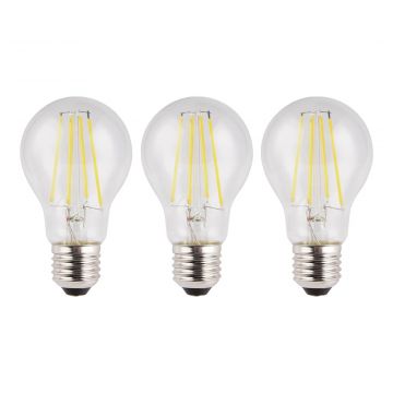 Bailey LED lamp filament helder peer E27 8W 900lm warm wit 2700K dimbaar - per 3 stuks (145413)