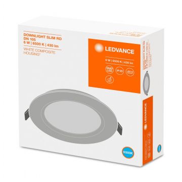 LEDVANCE LED downlighter 6W 430lm 6500K Ø118mm - zaagmaat Ø105mm IP20 (4058075079014)
