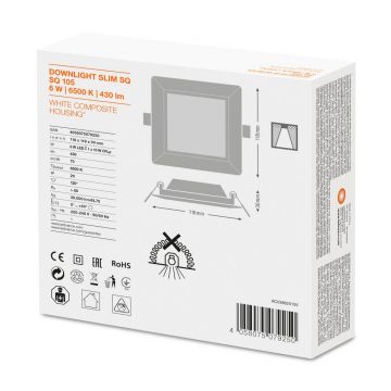 LEDVANCE LED downlighter 6W 430lm 6500K Ø118mm - zaagmaat Ø105mm IP20 (4058075079250)
