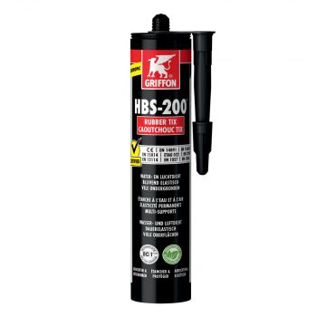 GRIFFON HBS-200 Rubber Tix water en luchtafdichtende beschermende coating - koker 310 gram - zwart (6312857)