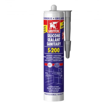 GRIFFON Silicone Sanitaire S-200 zuurvrije sanitairkit (o.a. acryl en tegels) - koker 300ml - zilvergrijs (6315513)