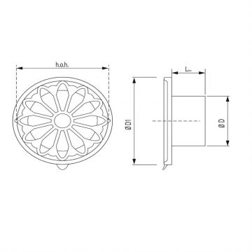 WEHA retro rooster rond Ø100mm - aluminium zwart (20800100 ZW)