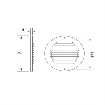 WEHA schoepenrooster aluminium Ø175mm - antraciet (2401R175 G)