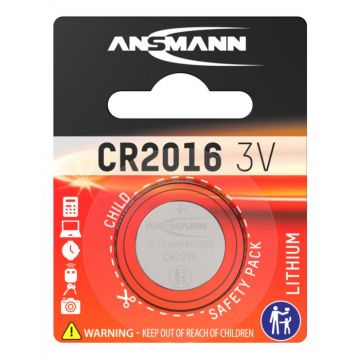 Ansmann batterij lithium knoopcel CR2016 / 3V - verpakking per 1 stuk (5020082)