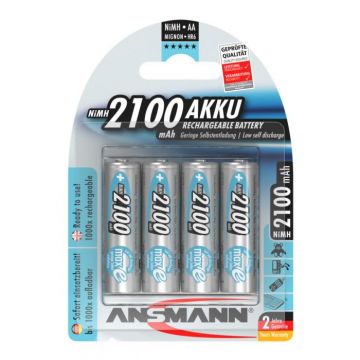 Ansmann oplaadbare batterij NiMH AA 1.2V 2.100mAh - verpakking per 4 stuks (5035052)