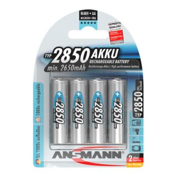 Ansmann oplaadbare batterij NiMH AA 1.2V 2.850mAh - verpakking per 4 stuks (5035212)