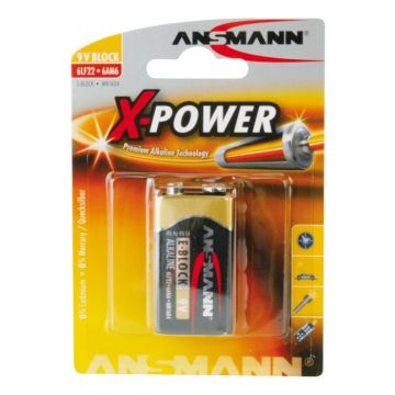 Ansmann X-Power alkaline batterij 9V - verpakking per 1 stuk (5015643)