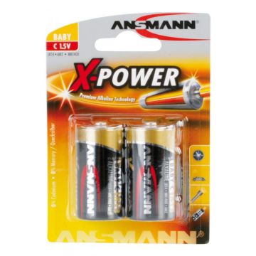Ansmann X-Power alkaline batterij baby C / 1,5V - verpakking per 2 stuks (5015623)