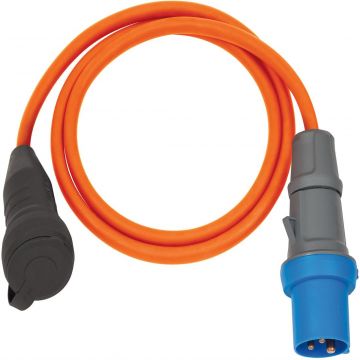 BRENNENSTUHL Verloopkabel Camping/Maritiem met CEE-stekker en aardingscontactkoppeling 1,5m kabel in oranje, 230V/16A IP44 (1132920025)
