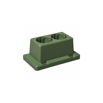 ABB Installatiedozen en -kasten deksel 3611 met 2-voudig stopcontact - groen (3611W2-G S)