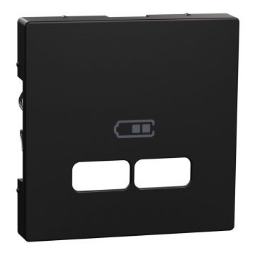 Merten Systeem M Ocean plastic centraalplaat voor usb-lader - matzwart (MEG4367-0403)