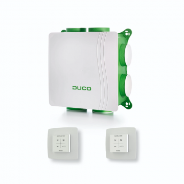 Duco all-in-one Ducobox Silent mechanische ventilatie unit - met CO2 ruimtesensor en bedieningsschakelaar 450 m3/h (0000-4640)