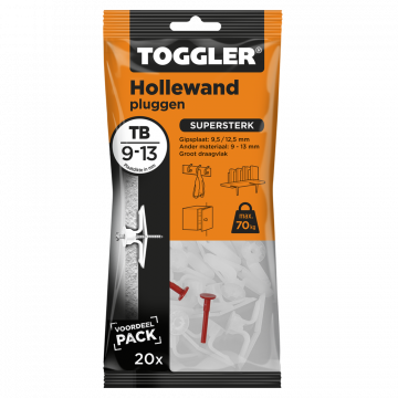 Toggler hollewandplug TB 9-13mm - per 20 stuks (96416200)