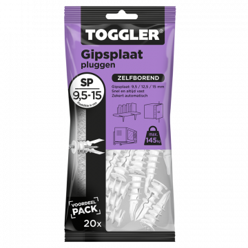 Toggler gipsplaatplug SP 9.5-15mm - per 20 stuks (96416550)