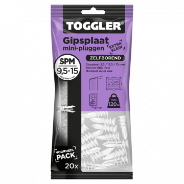 Toggler gipsplaatplug SP mini 9.5-15mm - per 20 stuks (96416750)
