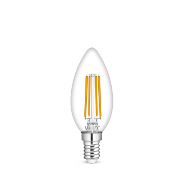 Yphix LED lamp filament helder kaars E14 4.5W 470lm warm wit 2700K dimbaar (50510602)