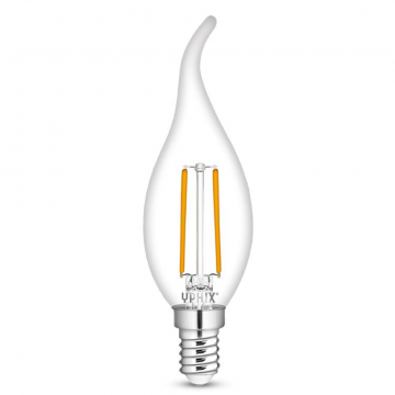 Yphix LED lamp filament helder kaars E14 2.5W 245lm warm wit 2700K dimbaar (50510615)