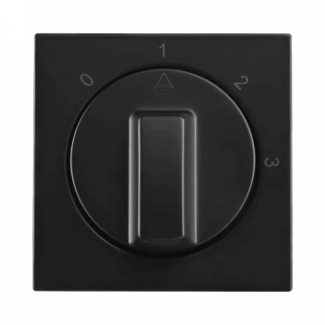 ION industries centraalplaat met craaiknop 3-standenschakelaar met nulstand - V1/J1 mat zwart (11.300.116)